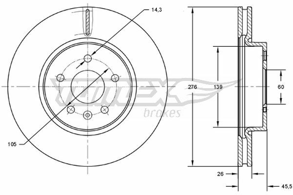 Brzdový kotúč TOMEX Brakes